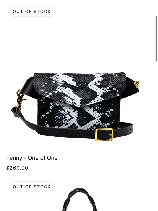 Howl & Hide Handbags - One-of-One Python-Print Crossbody Belt Bag - Black & White